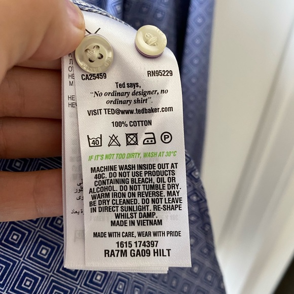 Mens geometric pattern dress shirt - Picture 6 of 6